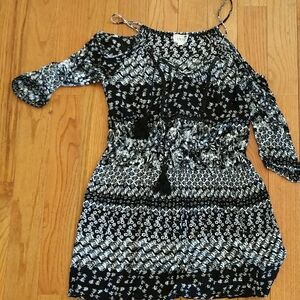 LA Hearts L Cold Shoulder Dress with Tassels